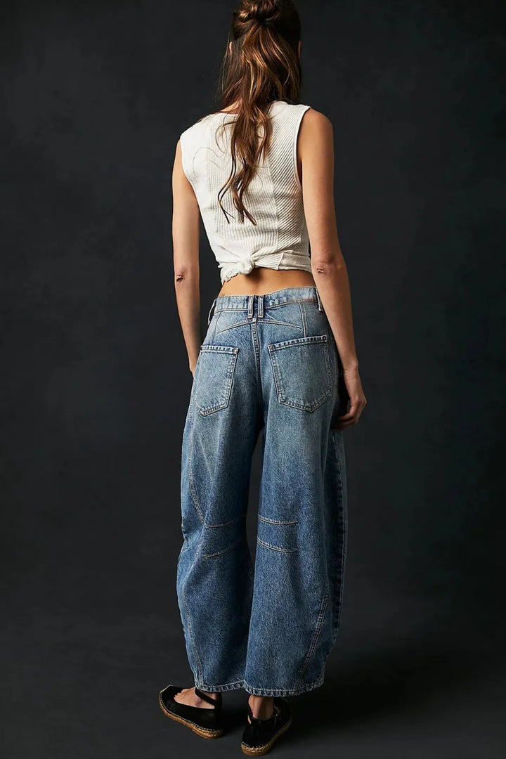 Mid-Rise Baggy Ballon Jeans