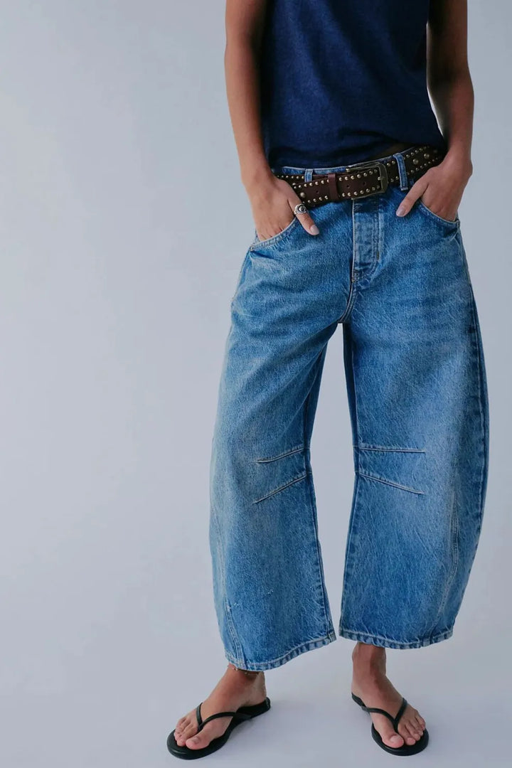 Mid-Rise Baggy Ballon Jeans