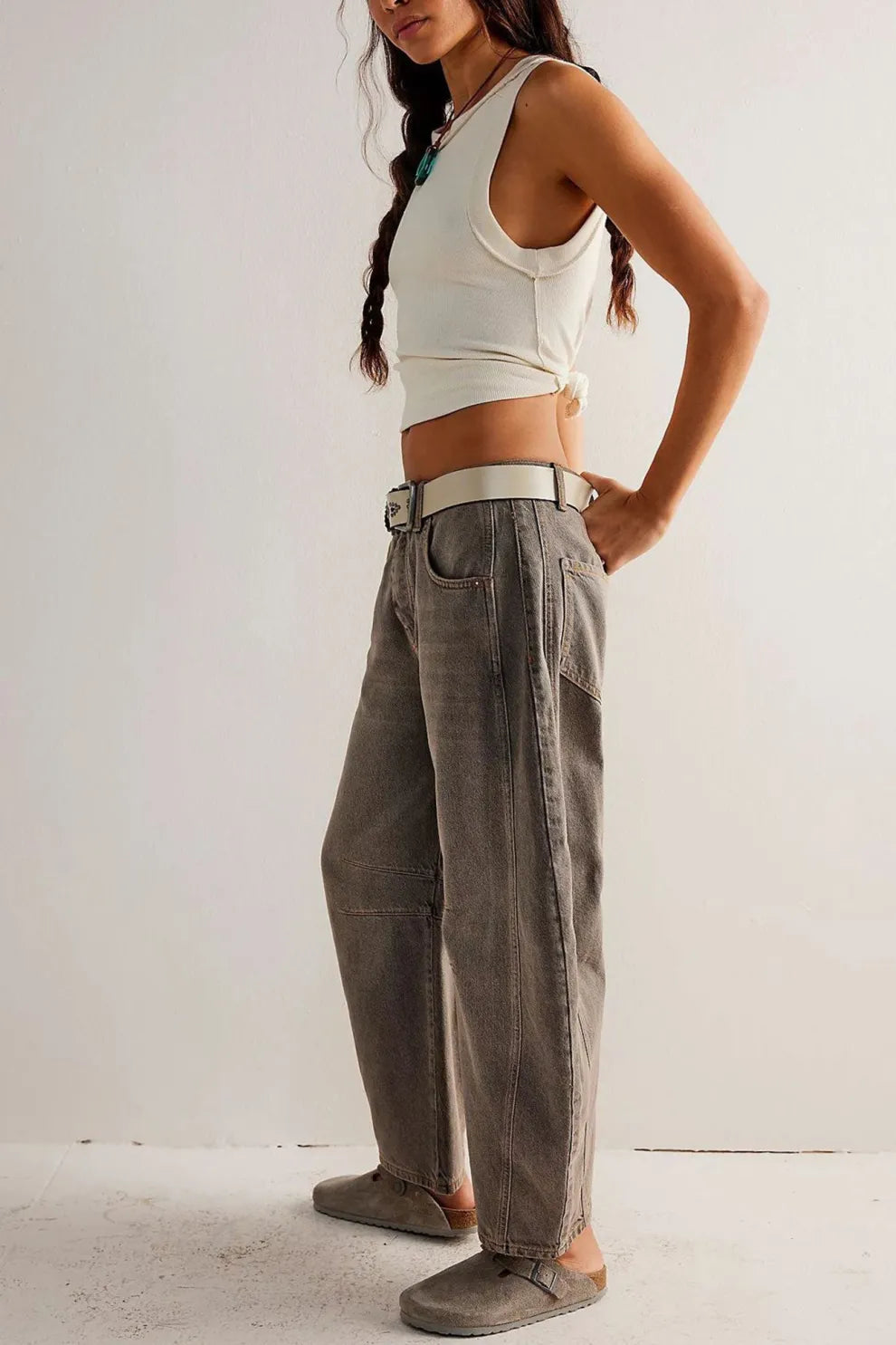 Mid-Rise Baggy Ballon Jeans