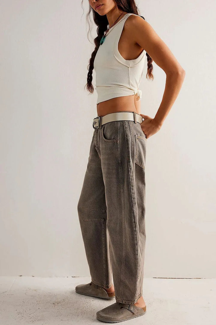 Mid-Rise Baggy Ballon Jeans