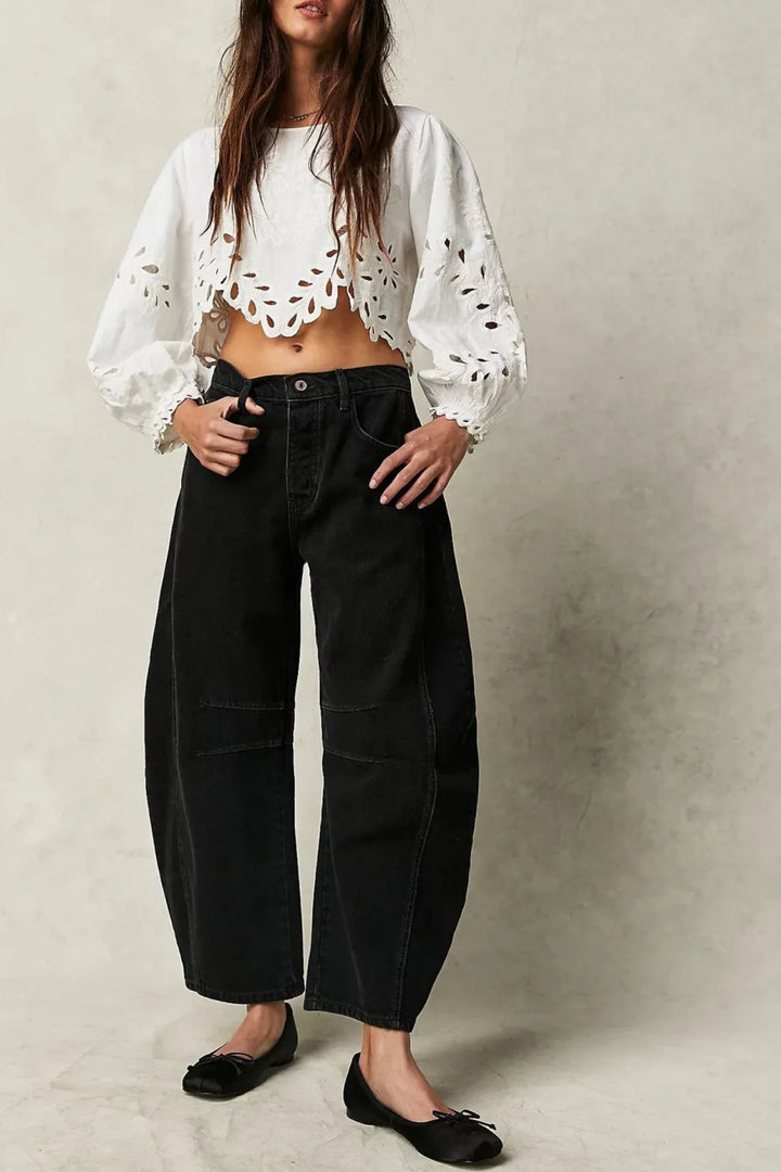 Mid-Rise Baggy Ballon Jeans