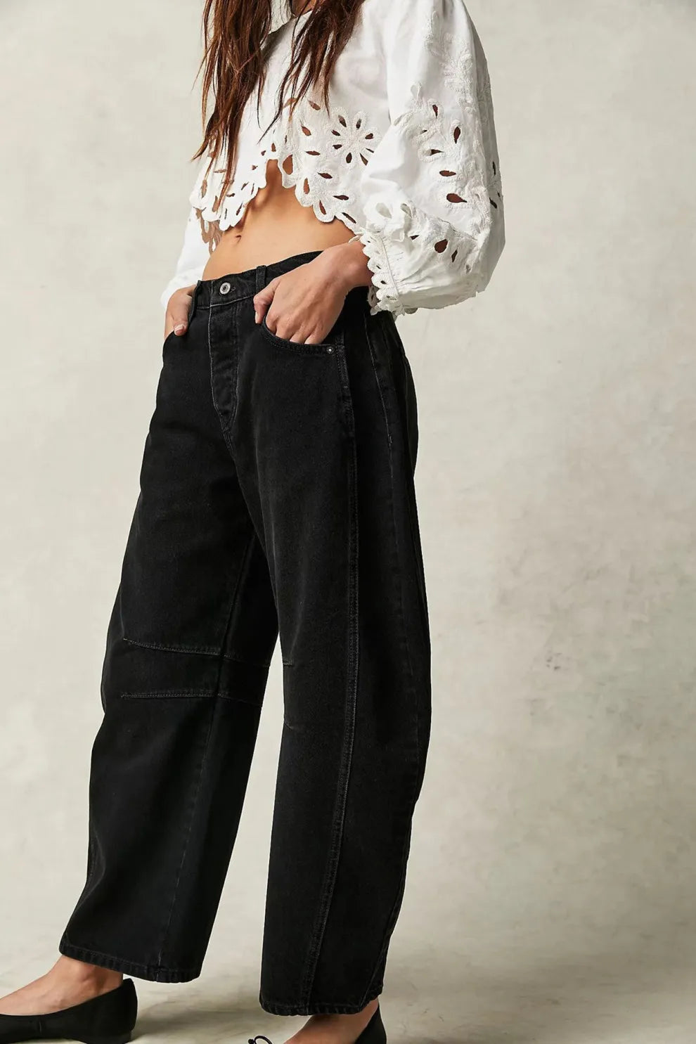 Mid-Rise Baggy Ballon Jeans