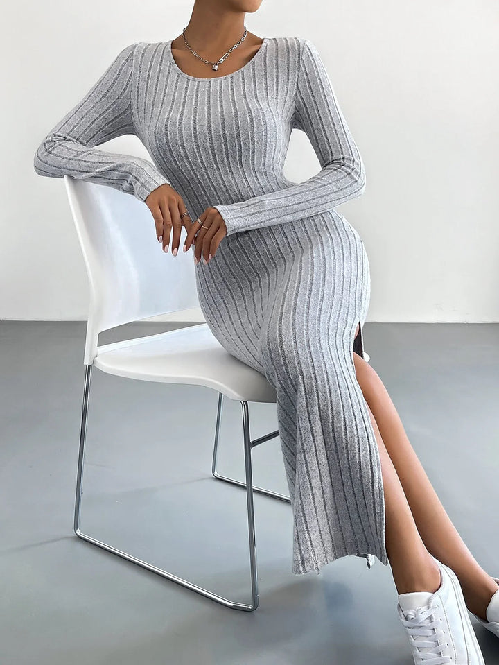 Commuter Slim Split Hip Wrap Dresses