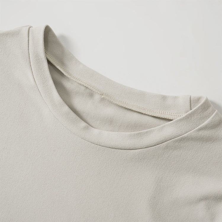 Solid Color Round Neck Slim Short Sleeve Dresses