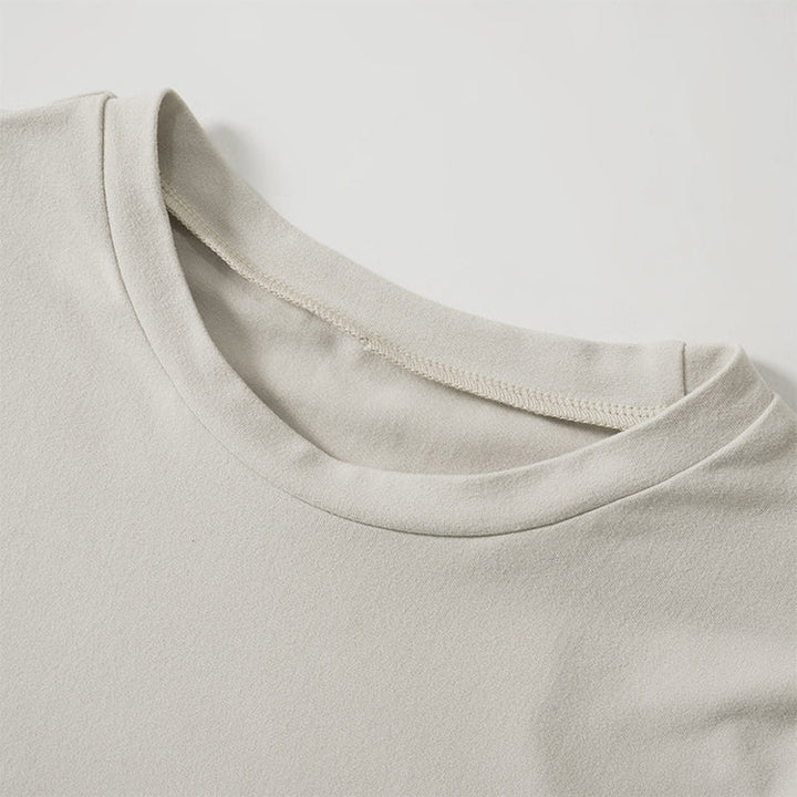 Solid Color Round Neck Slim Short Sleeve Dresses