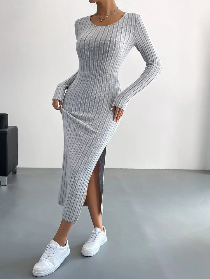 Commuter Slim Split Hip Wrap Dresses