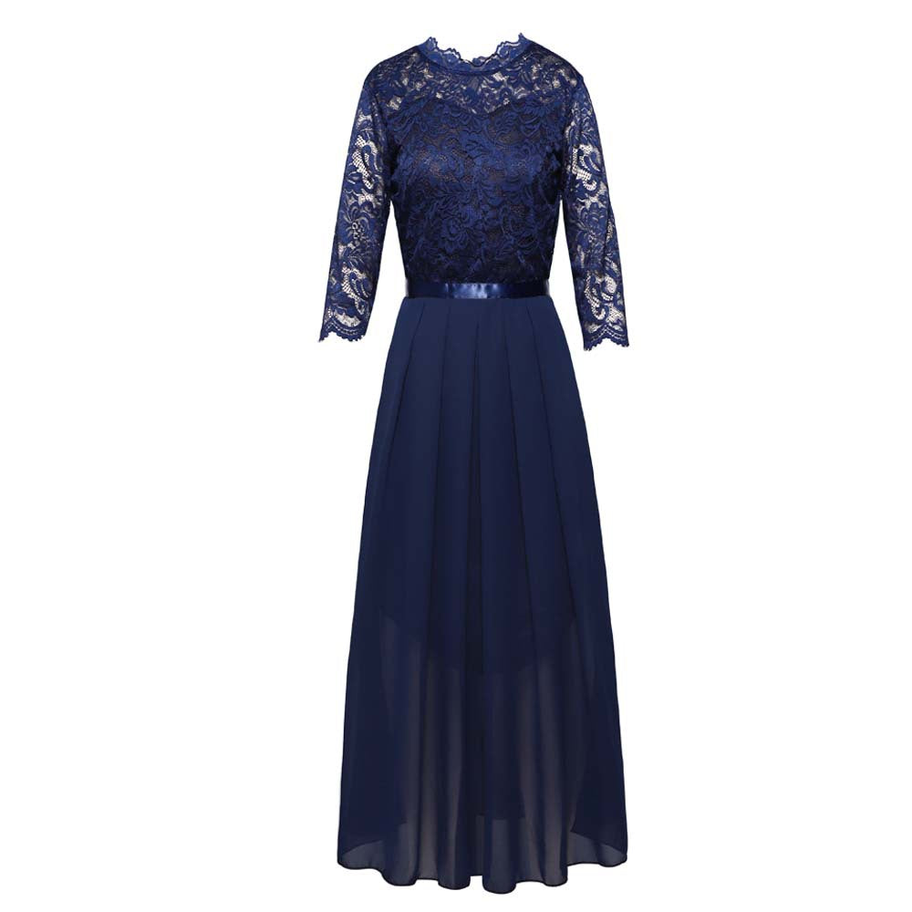 Lace Elastic Waist Dress