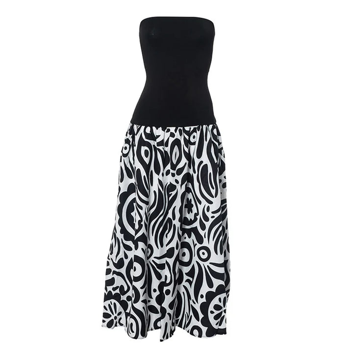 Color Clash Sheath Sleeveless Dresses