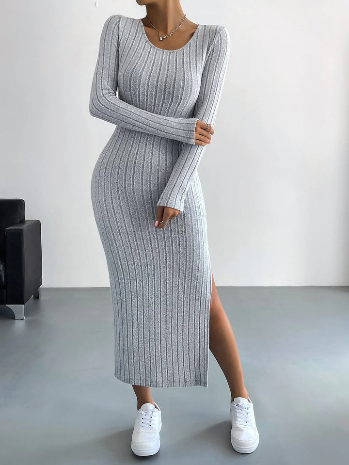 Commuter Slim Split Hip Wrap Dresses