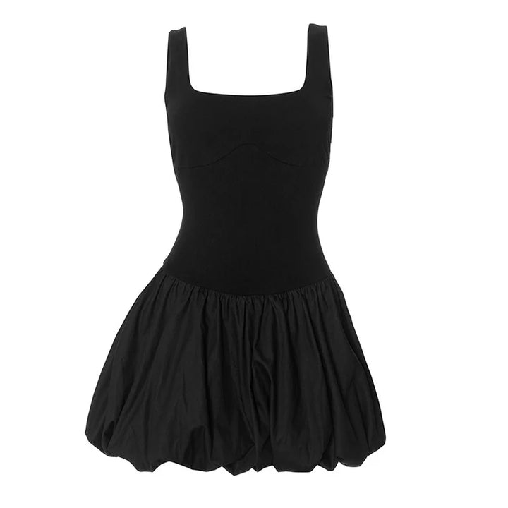 Solid Color Patchwork Vest Dresses