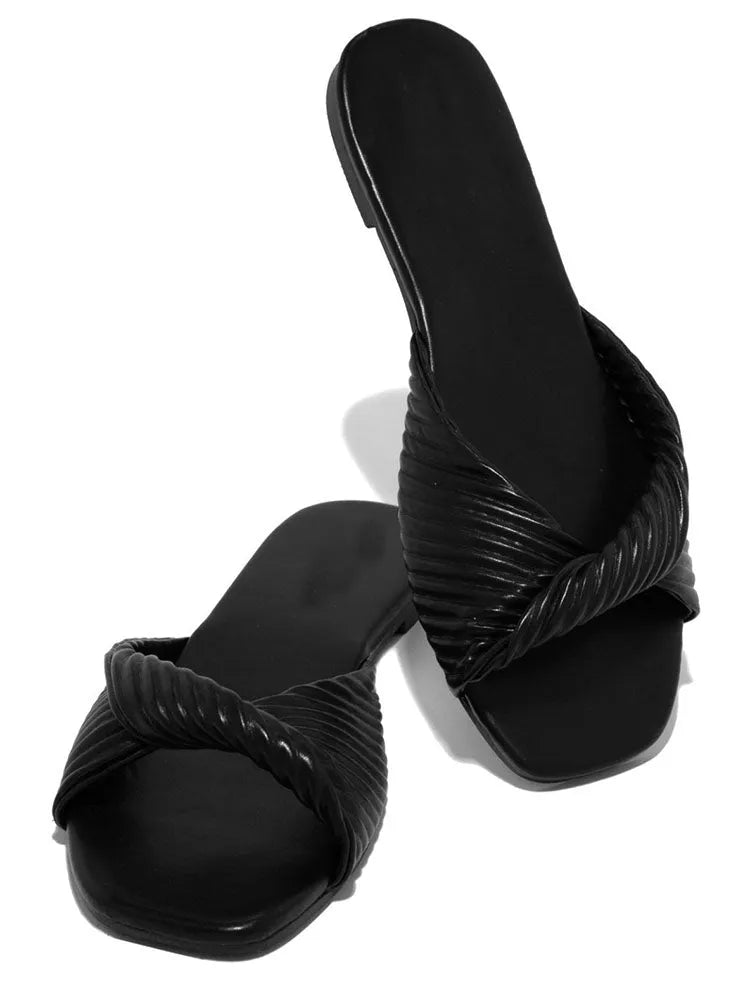 Fish Mouth Twist Crisssross Flat Slide