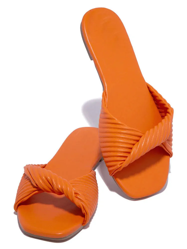 Fish Mouth Twist Crisssross Flat Slide