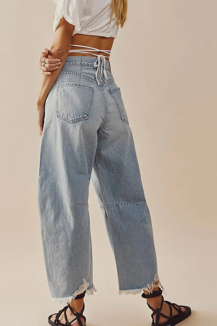 Straight-leg Denim Ninth Pants