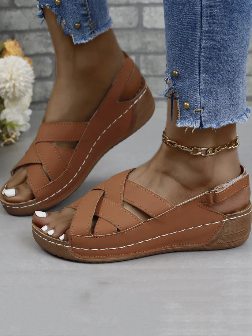 Hollow Out Wedge Heel Sandal