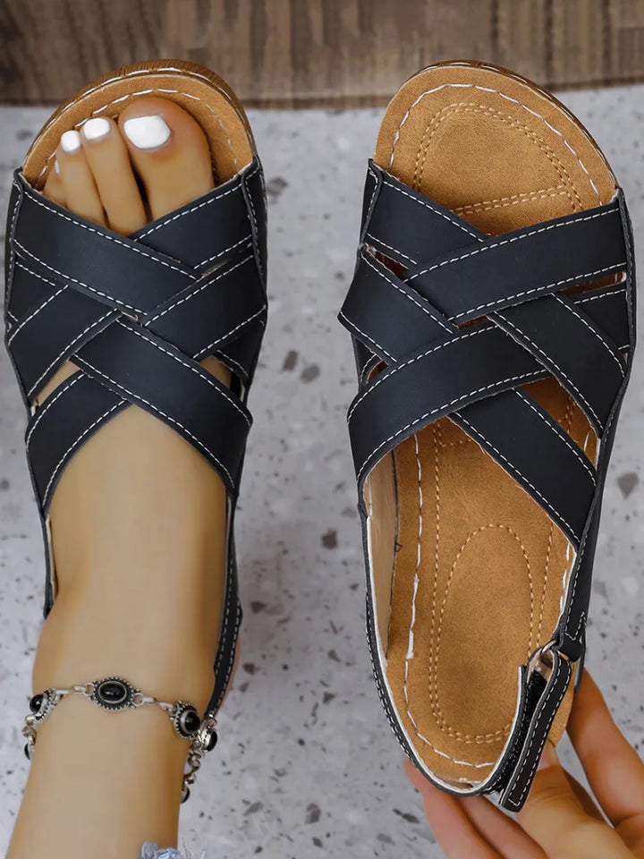 Hollow Out Wedge Heel Sandal
