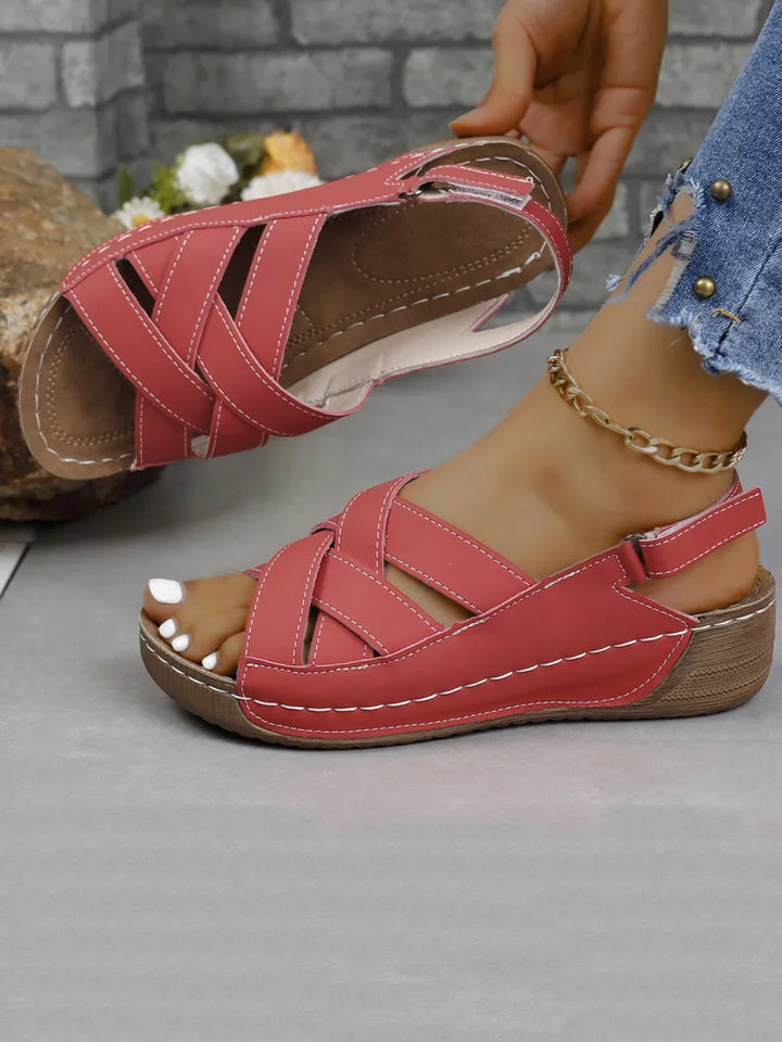 Hollow Out Wedge Heel Sandal