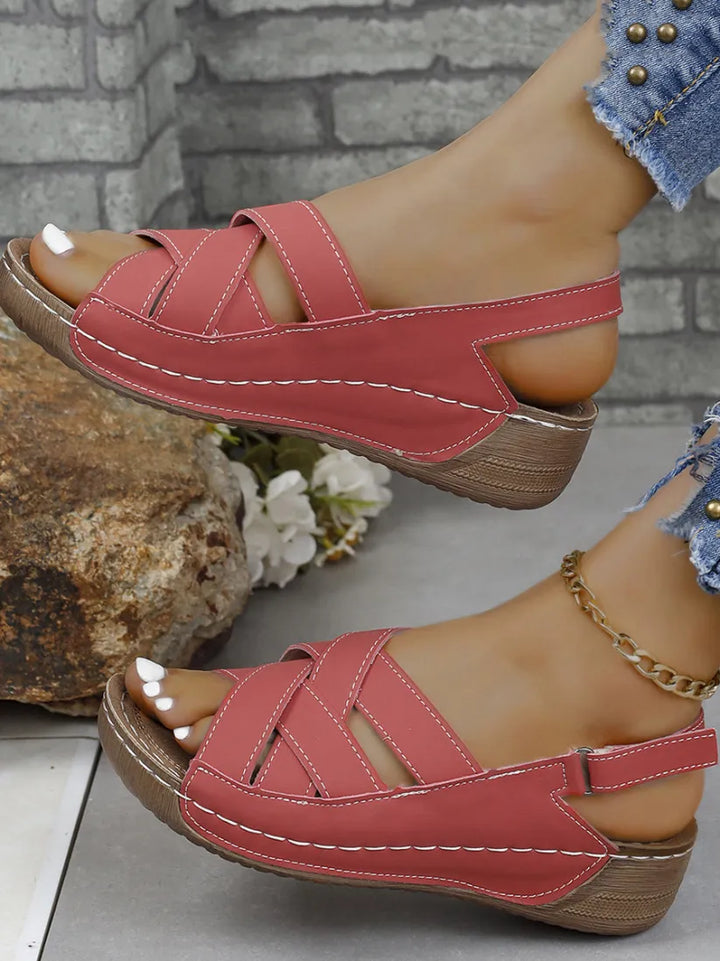 Hollow Out Wedge Heel Sandal
