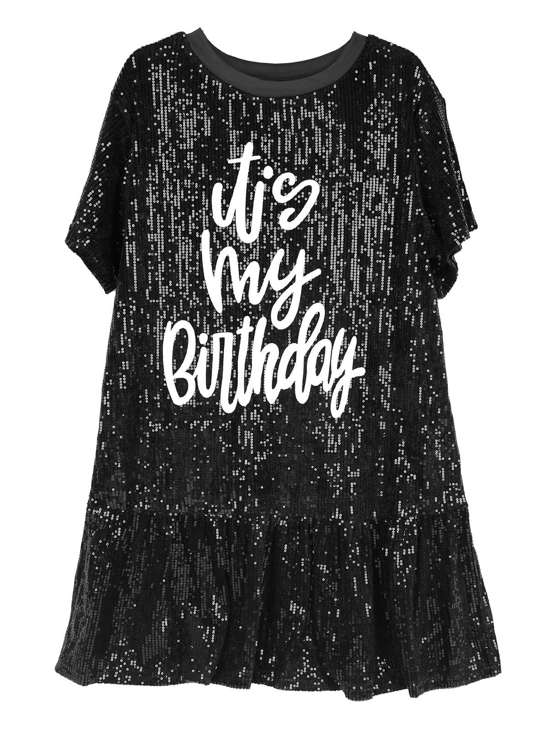 Printed Ruffle Glitter Dress
