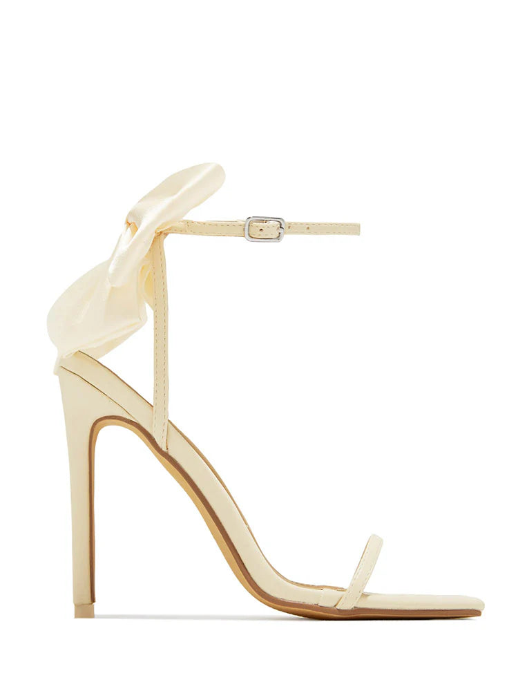 Fairytale Ankle Strap Bow Heel Sandals