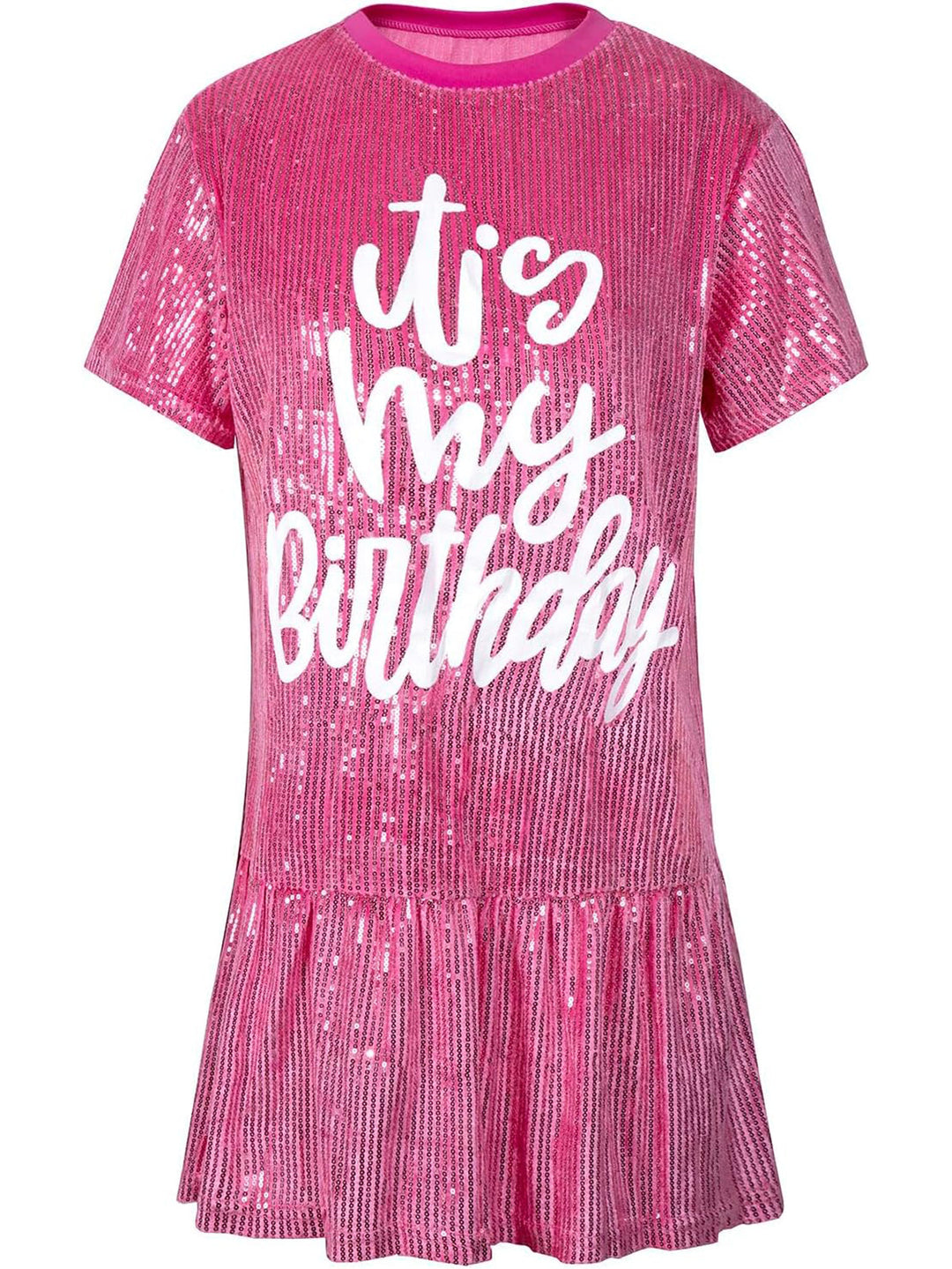 Printed Ruffle Glitter Dress