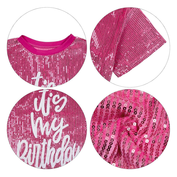 Printed Ruffle Glitter Dress