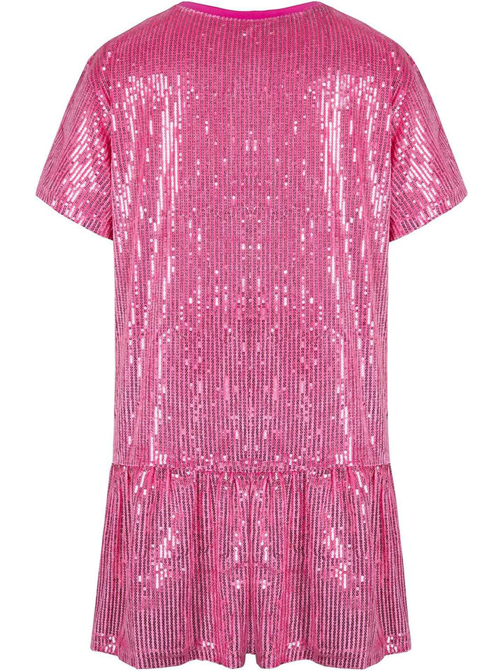 Printed Ruffle Glitter Dress