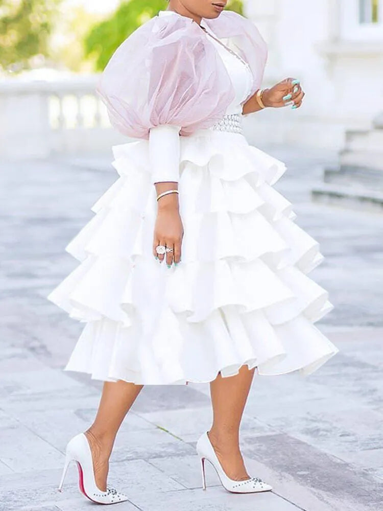 Pearl Sleeve Bubble Dress
