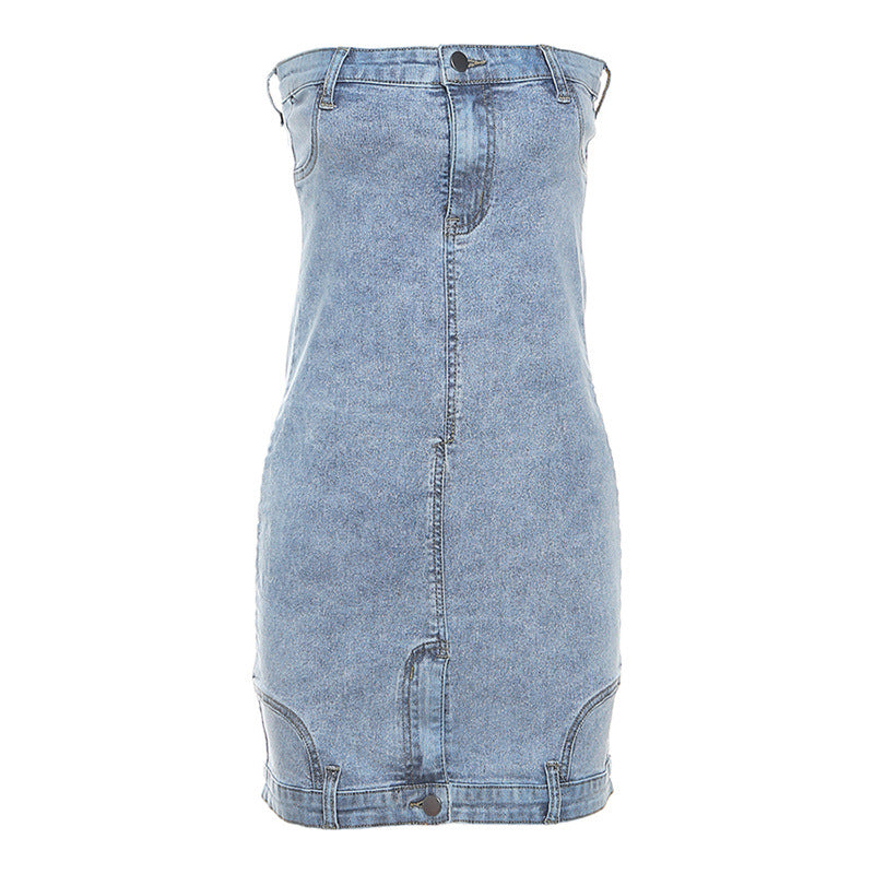 Strapless Slim Denim Dress